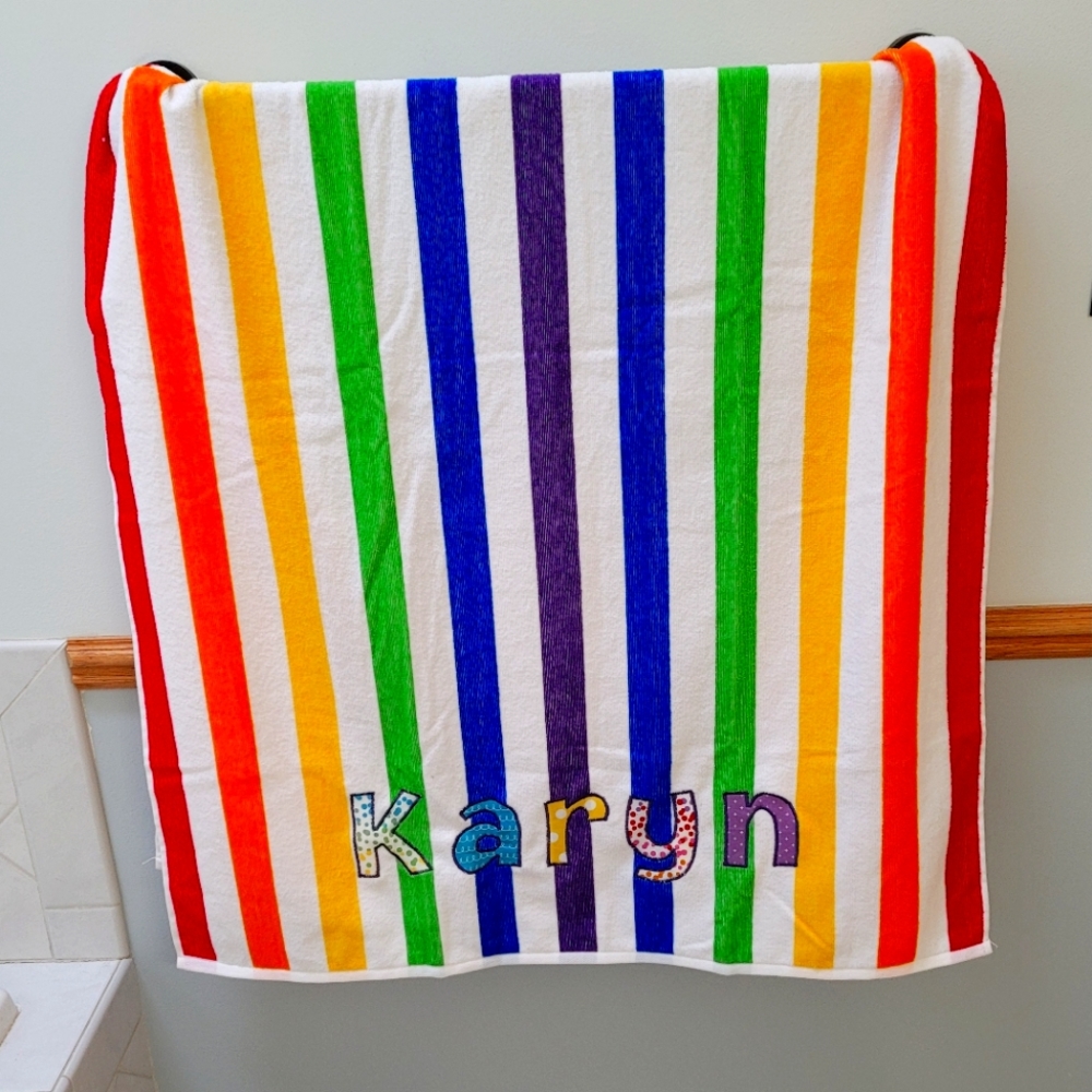 Personalized Beach, Pool Bath Towel. Customized Beach Towel